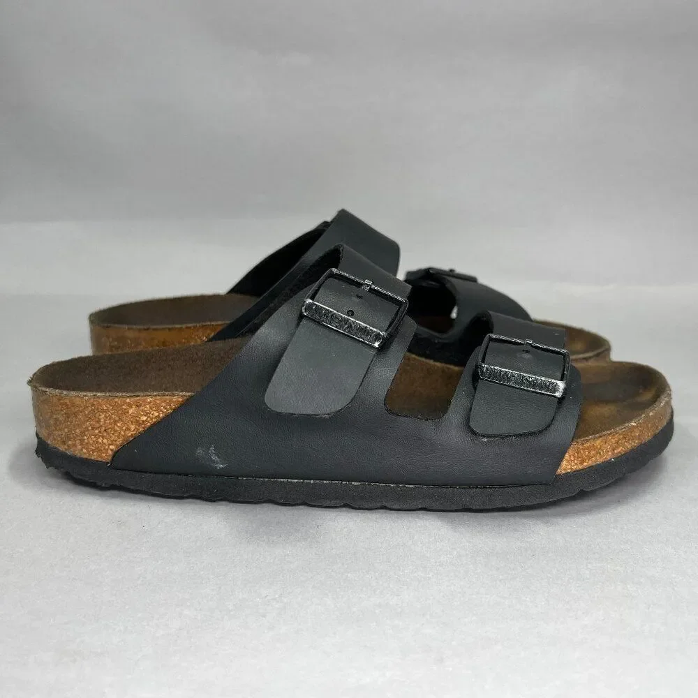 Birkenstock Women's Size 5 Arizona Black Leather Birko-Flor Sandals